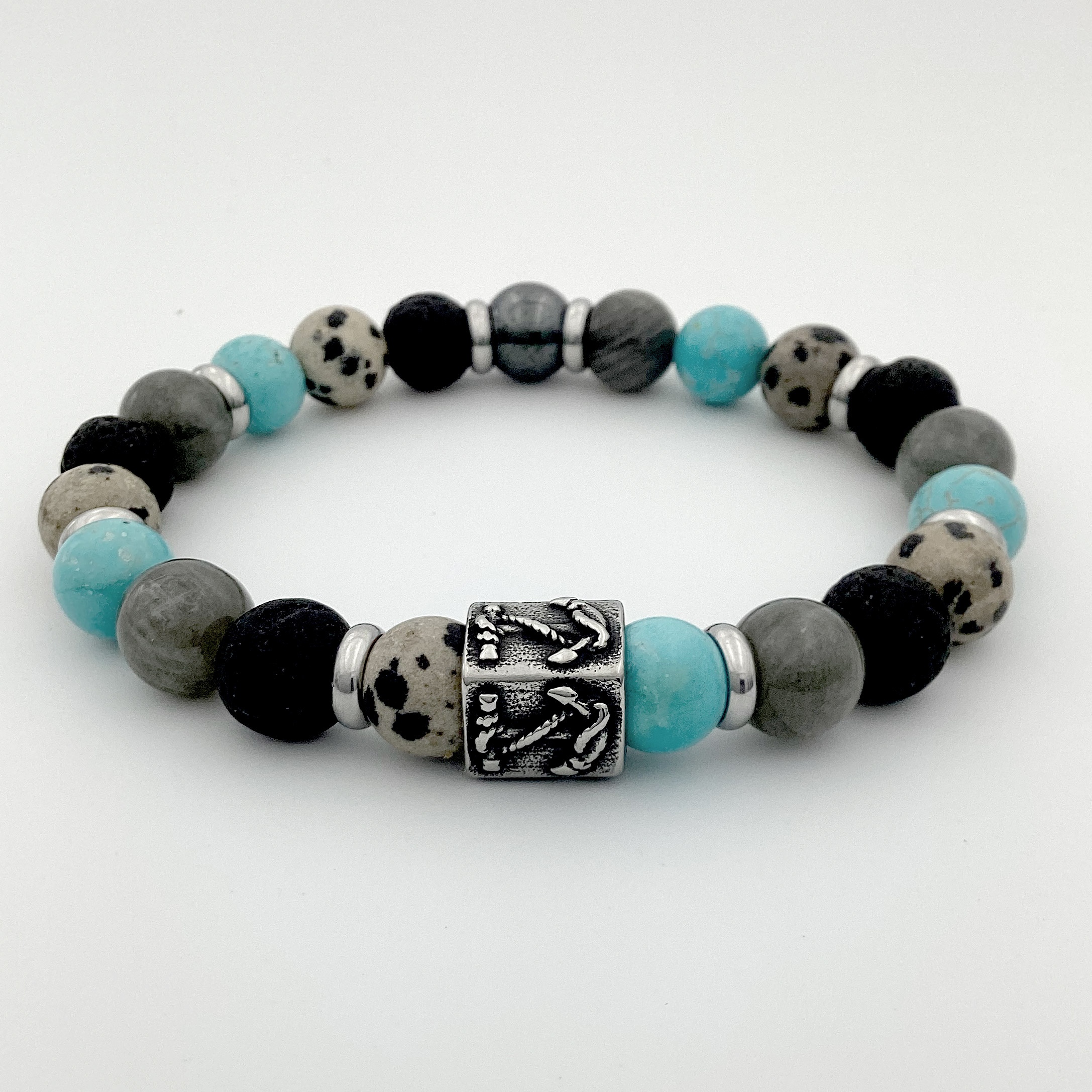 Mybiza Handmade Pulsera Hombre Marina Colors 10MM